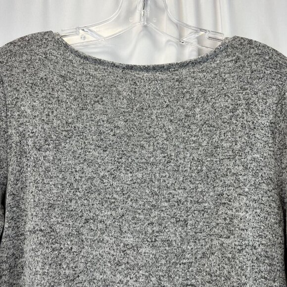 Maurices 24/7 Heathered Long Sleeve Keyhole Sweater Gray/Black Small Lightweight - Picture 5 of 8